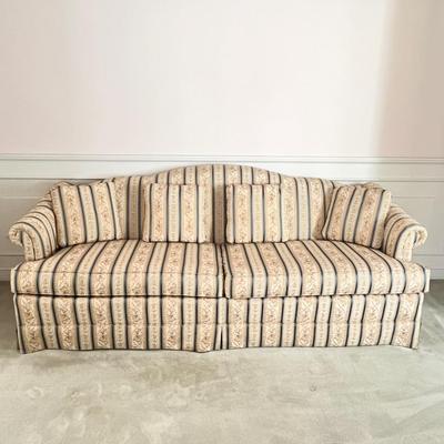 FREDERICK EDWARD ~ Vtg. Stripped With Floral Pattern Sofa
