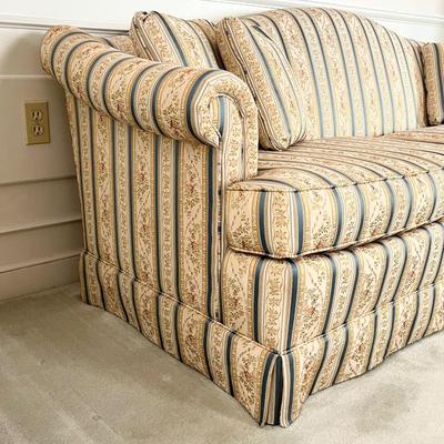 FREDERICK EDWARD ~ Vtg. Stripped With Floral Pattern Sofa
