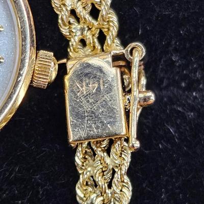 14kt gold diamond Elgin watch