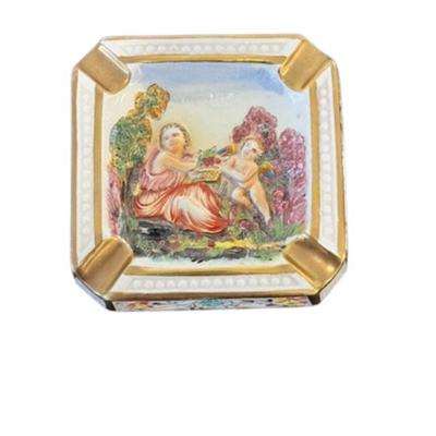 Capodimonte Neoclassical Scene Ashtray