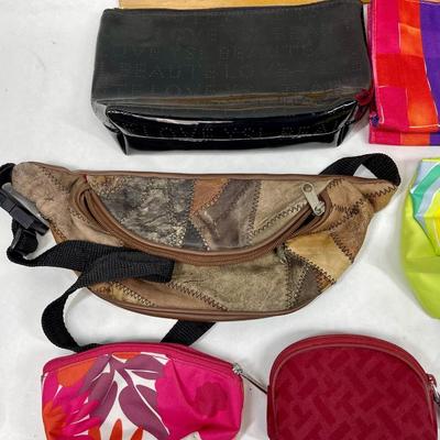 LOT of small bags pouches -travel storage, makeup, money, etc - Clinique, Mary Kay, Talbots