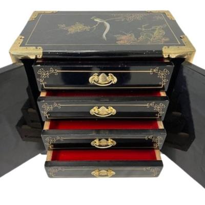 Lacquered Asian Jewelry Chest