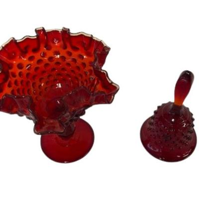 Fenton Ruby Hobnail Assortment