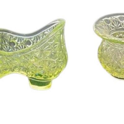 Vintage Vaseline Glass Assortment