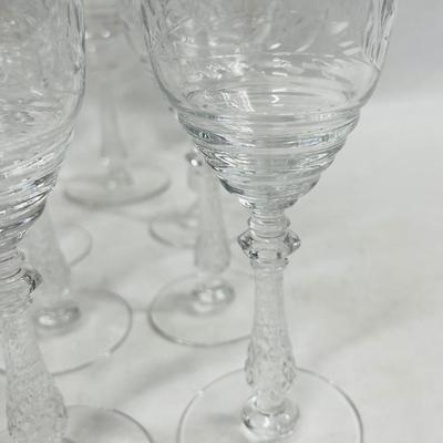 Rock Sharpe "Oradea" Cut Crystal Champagne glasses 3 Coupe Shape, 5 Wide Tulip shape