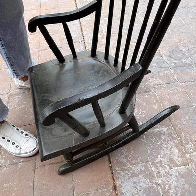 Antique Tole painted childs rocker