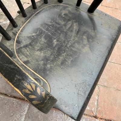 Antique Tole painted childs rocker