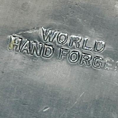 World Hand Forged Hammered Aluminum Oval Platter with Handles