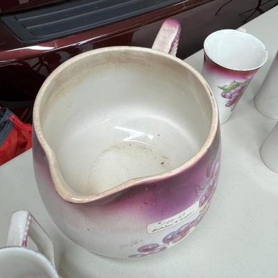 Antique Dresden Pitcher & tumbler set