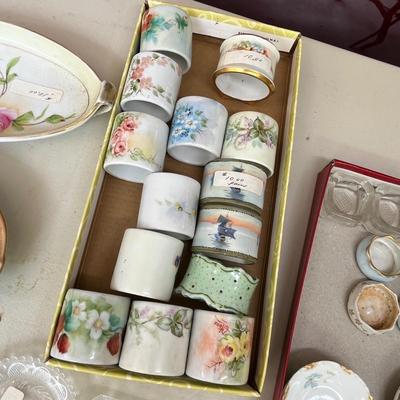 Lot of Napkin rings, and plates