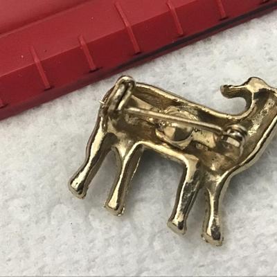 Gold Tone Enamel Cow Pin