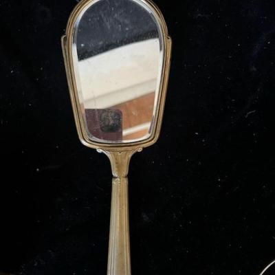 UNIQUE BRASS PURSE, 2 VASES, NECKLACE, HAND MIRROR AND TIARA