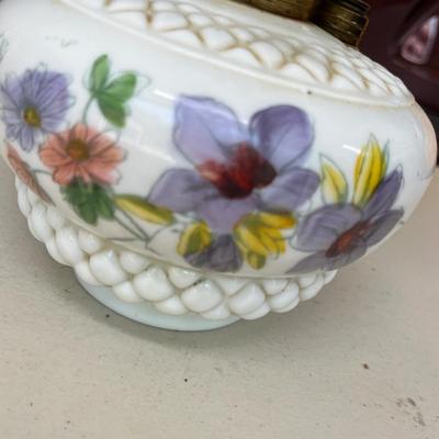 Milk Glass oil lamp