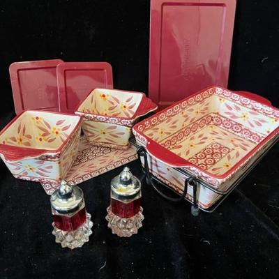 3 TEMP-TATIONS BAKING DISHES W/LIDS
