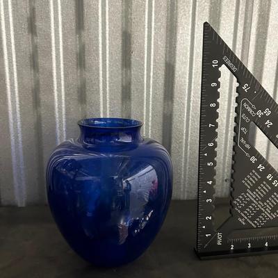 Blue Glass Flower vase
