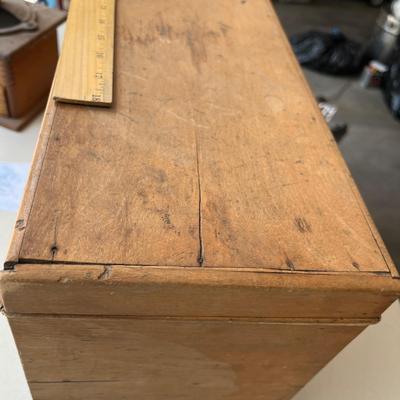 Antique box & coffee grinder