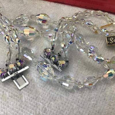 Gorgeous 3 Strand Crystal Necklace with Tags. Gorgeous Clasp