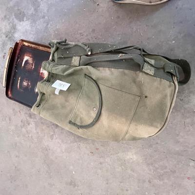 Military bag with griddle