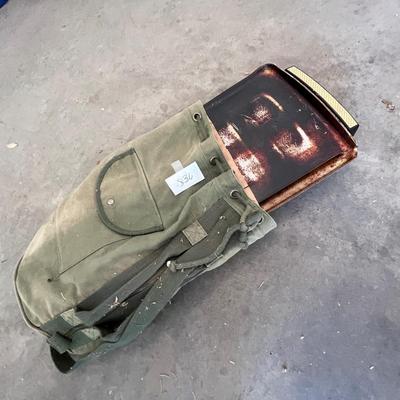 Military bag with griddle