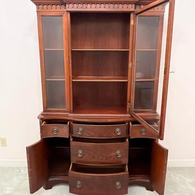 MORGANTON FURNITURE ~ Mahogany Breakfront China Cabinet ~*Read Details
