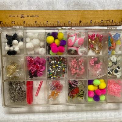 Storage box with craft supplies