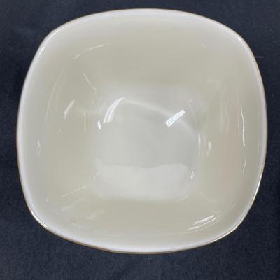 Vintage Lenox CANTERBURY Square Bowl Pedestal Ivory & Gold