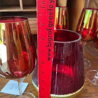Cranberry flashed wine glasses