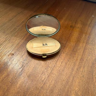 Vintage Kotler & Kopit K&K Brown and Gold Tone Powder Compact