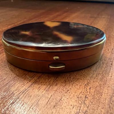 Vintage Kotler & Kopit K&K Brown and Gold Tone Powder Compact