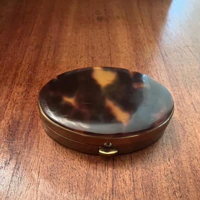 Vintage Kotler & Kopit K&K Brown and Gold Tone Powder Compact