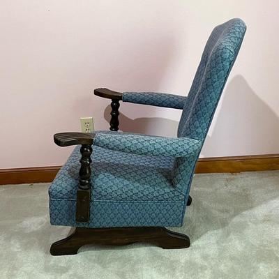Tufted Blue Upholstered Rocker