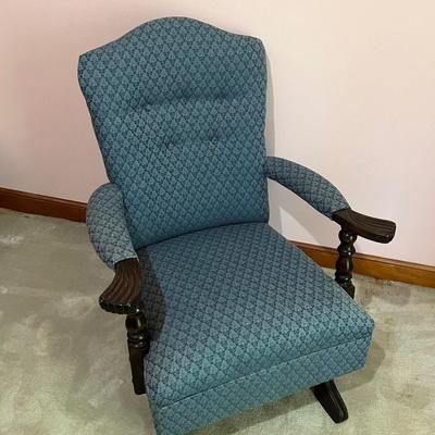 Tufted Blue Upholstered Rocker