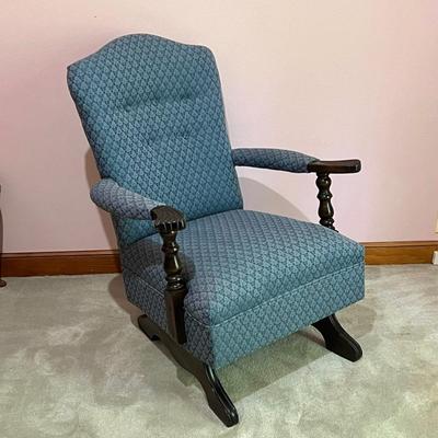 Tufted Blue Upholstered Rocker