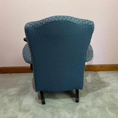 Tufted Blue Upholstered Rocker