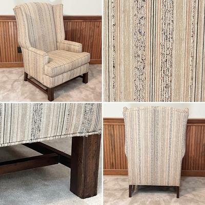 Pair (2) ~ Wing Back Upholstered Chairs