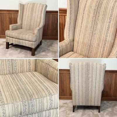 Pair (2) ~ Wing Back Upholstered Chairs