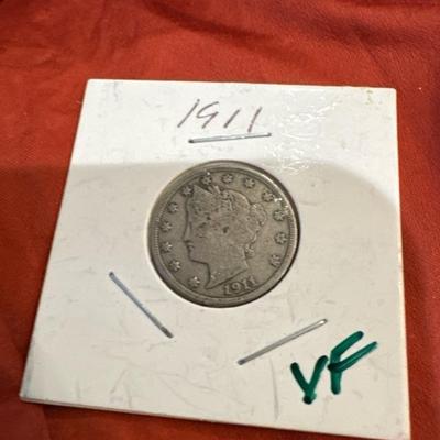 1911 V NICKEL US COIN VF SILVER