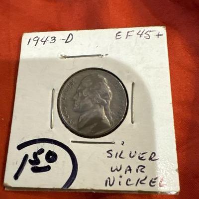 1943-D Silver War Nickel Jefferson .5c