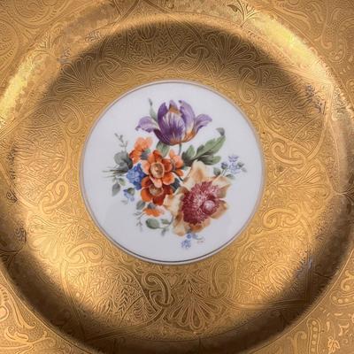 Hutschenreuther Czech Plates, Crown Ducal England China, and Gold Rim Glasses (LR-DZ)