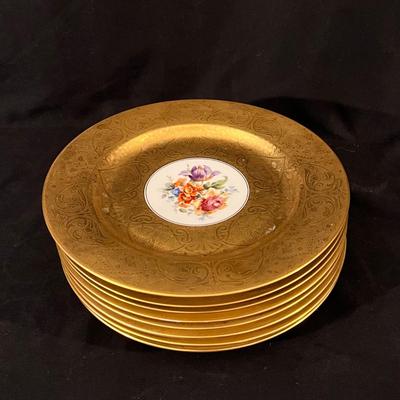 Hutschenreuther Czech Plates, Crown Ducal England China, and Gold Rim Glasses (LR-DZ)