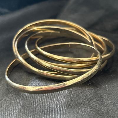 Gold tone bangle bracelets