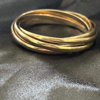 Gold tone bangle bracelets
