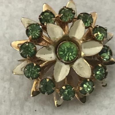 Petite Green Rhinestone pin