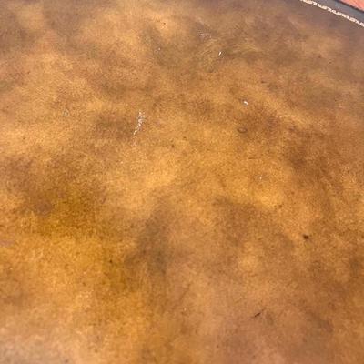 Mahogany Drum Table With Leather Top