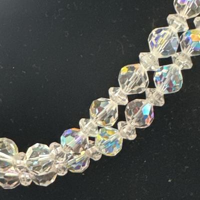 Vintage Crystal Aurora borealis necklace