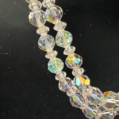 Vintage Crystal Aurora borealis necklace