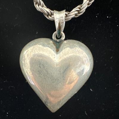 925 Italy silver necklace with 925 heart silver pendant