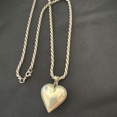 925 Italy silver necklace with 925 heart silver pendant