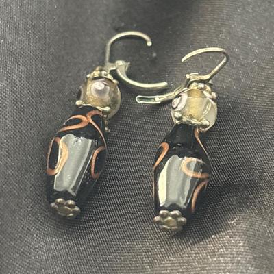 Vintage glass beaded designed earrings