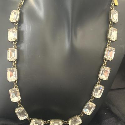 Baublebar gold tone gem statement necklace
